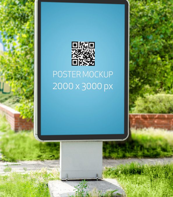 Free PSD Poster Mockup Outdoor